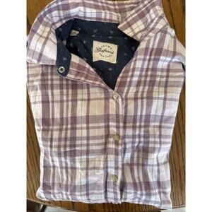 Jachs Girlfriend New York Button Up Long Sleeve Flannel Womens Size M. BT